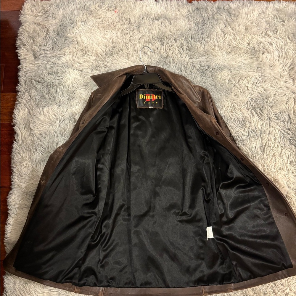 Men’s Vintage Brown Leather Jacket - Picture 9 of 10